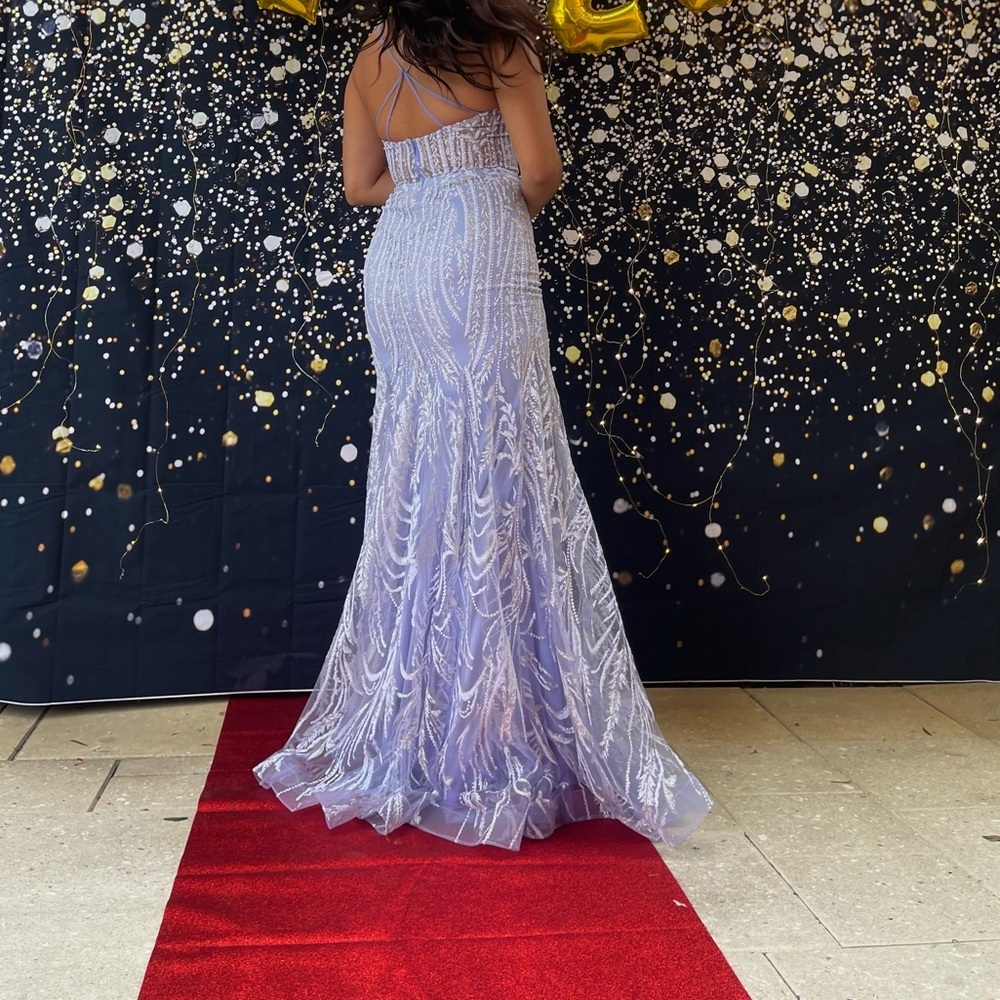 Nox Anabel Stunning Silver Maxi Dress Prom / Wedding guest size 6 - Picture 5 of 7